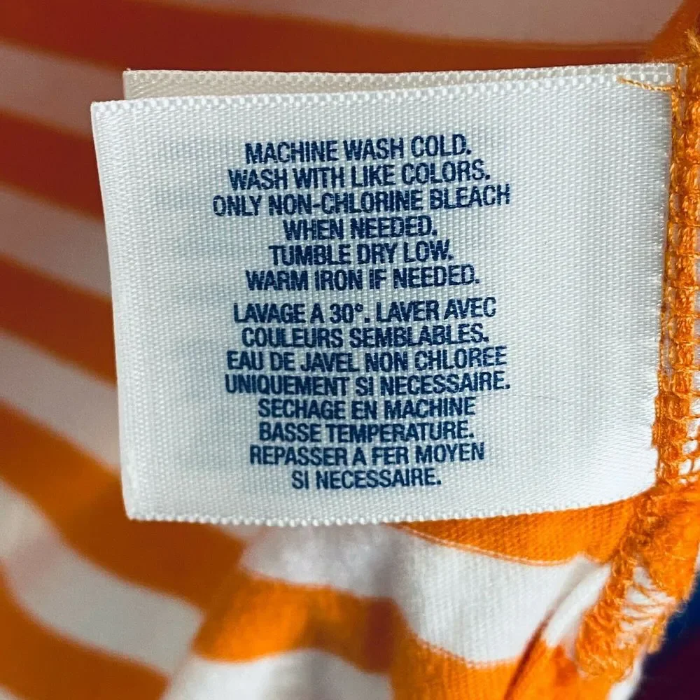 Polo Ralph Lauren Boy's Polo Shirt Orange White Striped Navy Golf‎ Collared L